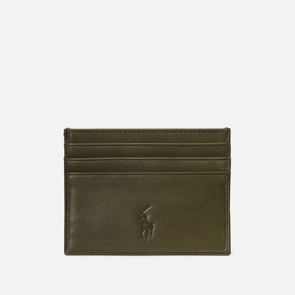 Polo Ralph Lauren Men's Smooth Leather Cardholder - Defender Green Image 1