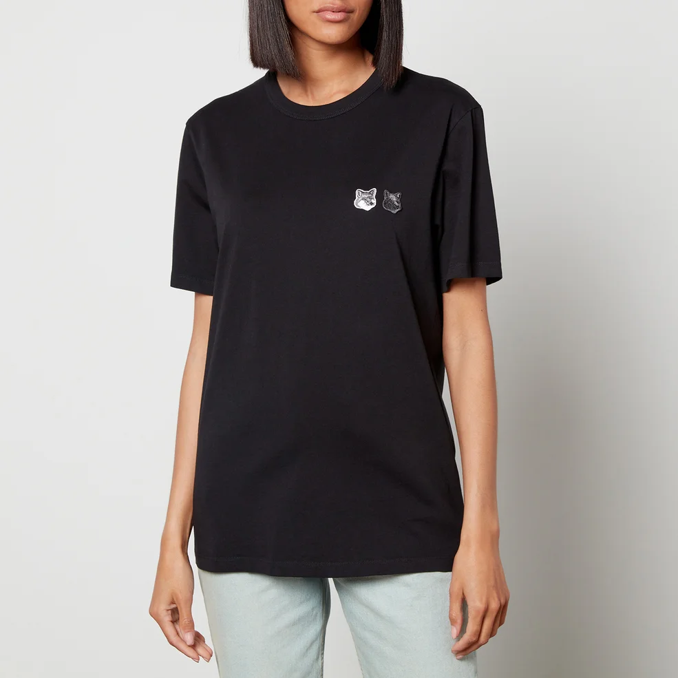 Maison Kitsuné Women's Double Monochrome Fox Head Patch Classic T-Shirt - Black Image 1