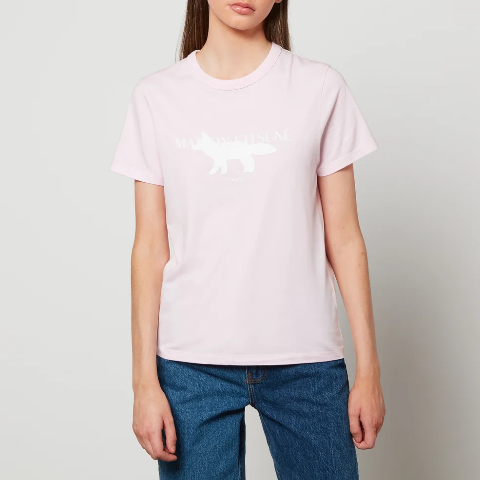 Maison Kitsuné Women's Fox Stamp Classic T-Shirt - Light Pink Image 1