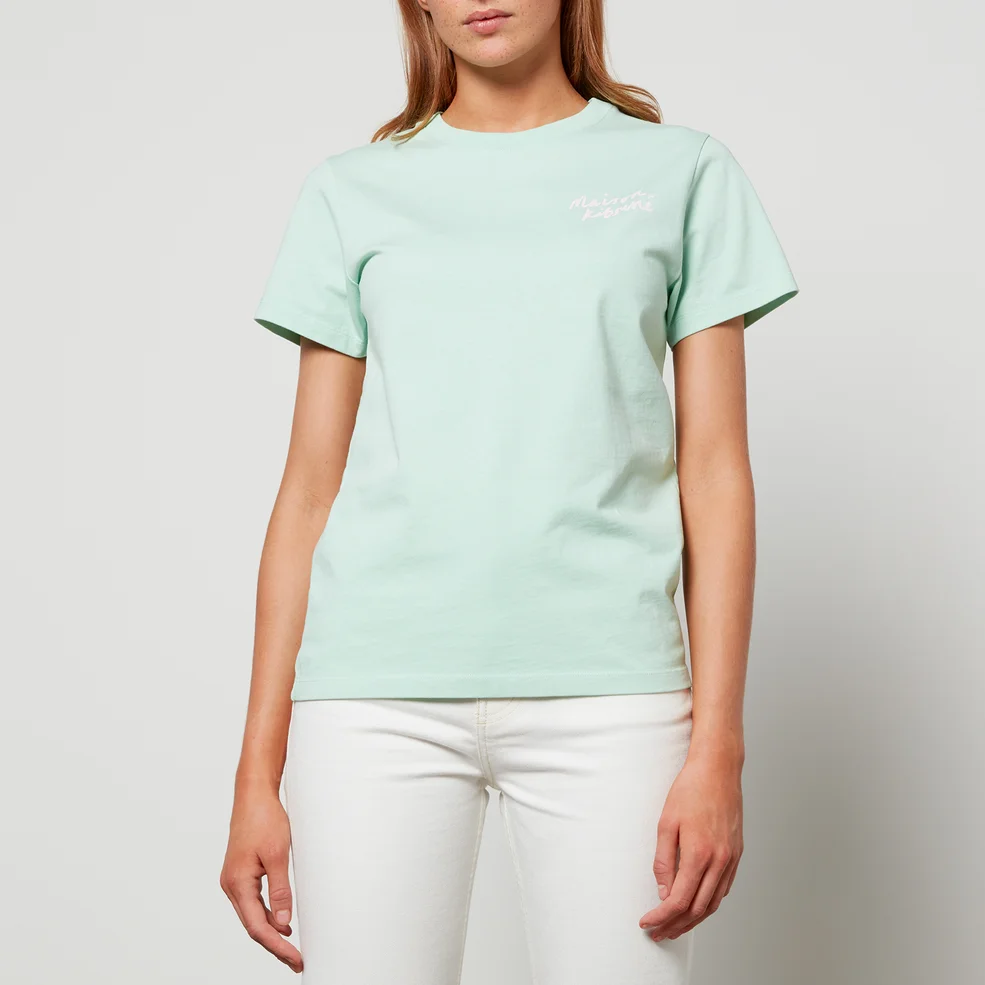 Maison Kitsuné Women's Mini Handwriting Classic T-Shirt - Mist Green Image 1