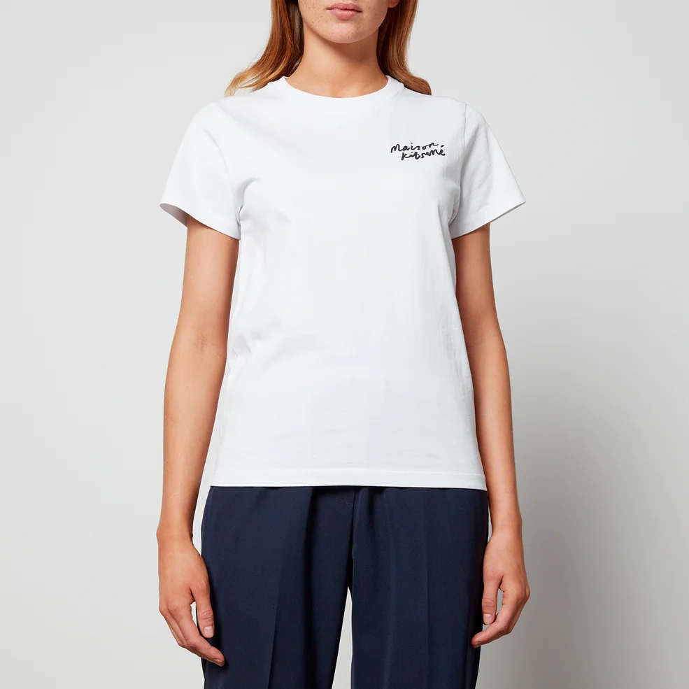 Maison Kitsuné Women's Mini Handwriting Classic T-Shirt - White - XS Image 1