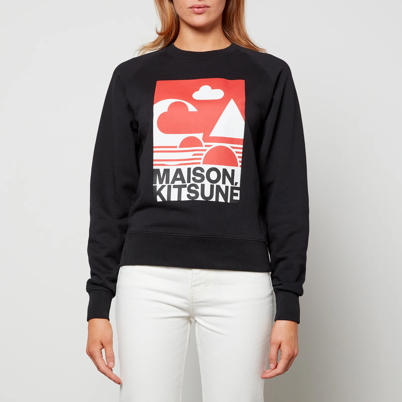 Maison Kitsuné Women's Red Anthony Burrill Adjusted Sweatshirt - Black Image 1