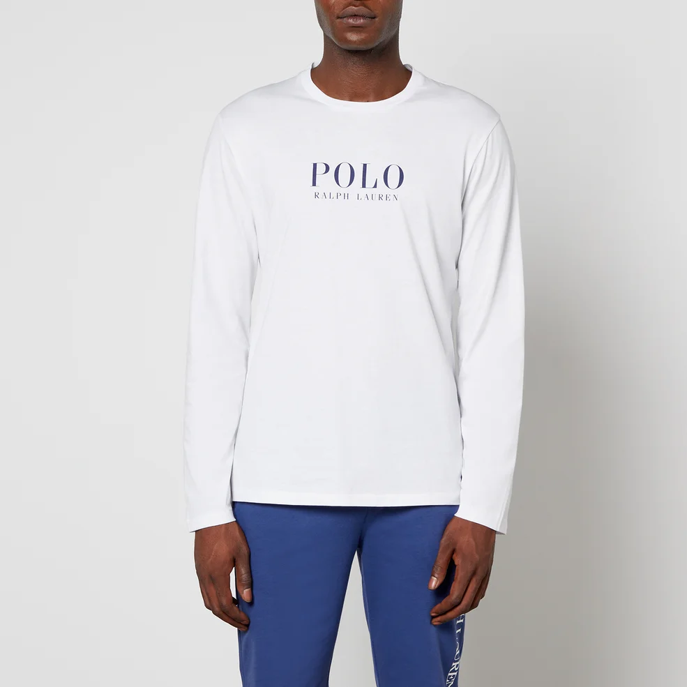 Polo Ralph Lauren Men's Boxed Logo Long Sleeve Top - White Image 1