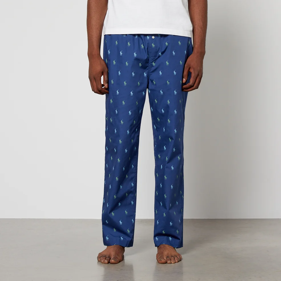 Polo Ralph Lauren Men's All Over Print Pyjama Pants - Light Navy Image 1