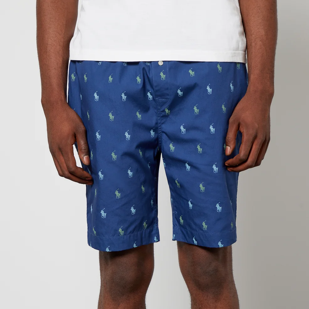 Polo Ralph Lauren Men's All Over Print Pyjama Shorts - Light Navy Image 1
