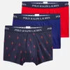 Polo Ralph Lauren Men's Classic 3 Pack Trunks - Newport Navy Allover/Heritage Royal/Regal Red - Image 1