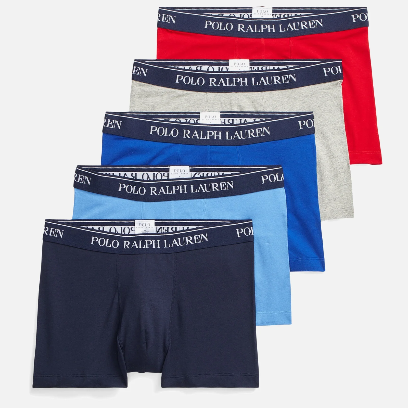 Polo Ralph Lauren Men's Classic 5 Pack Trunks - Red/Grey/Royal/Blue/Navy Image 1