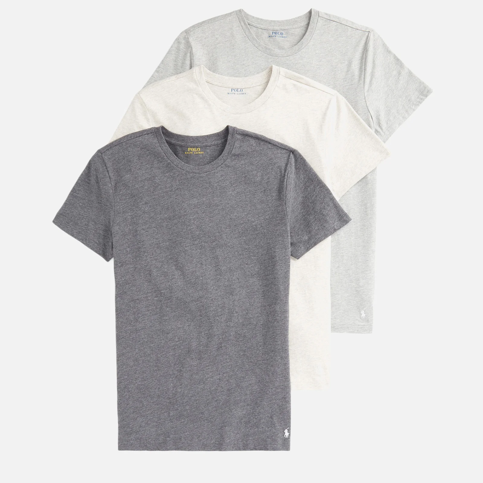 Polo Ralph Lauren Men's 3 Pack Crewneck T-Shirts - Andover Heather/Lt Sp Grey/Charcoal Grey - S Image 1