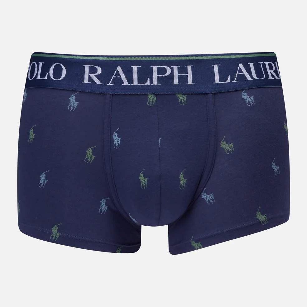 Polo Ralph Lauren Men's All Over Print Single Trunks - Light Navy Image 1