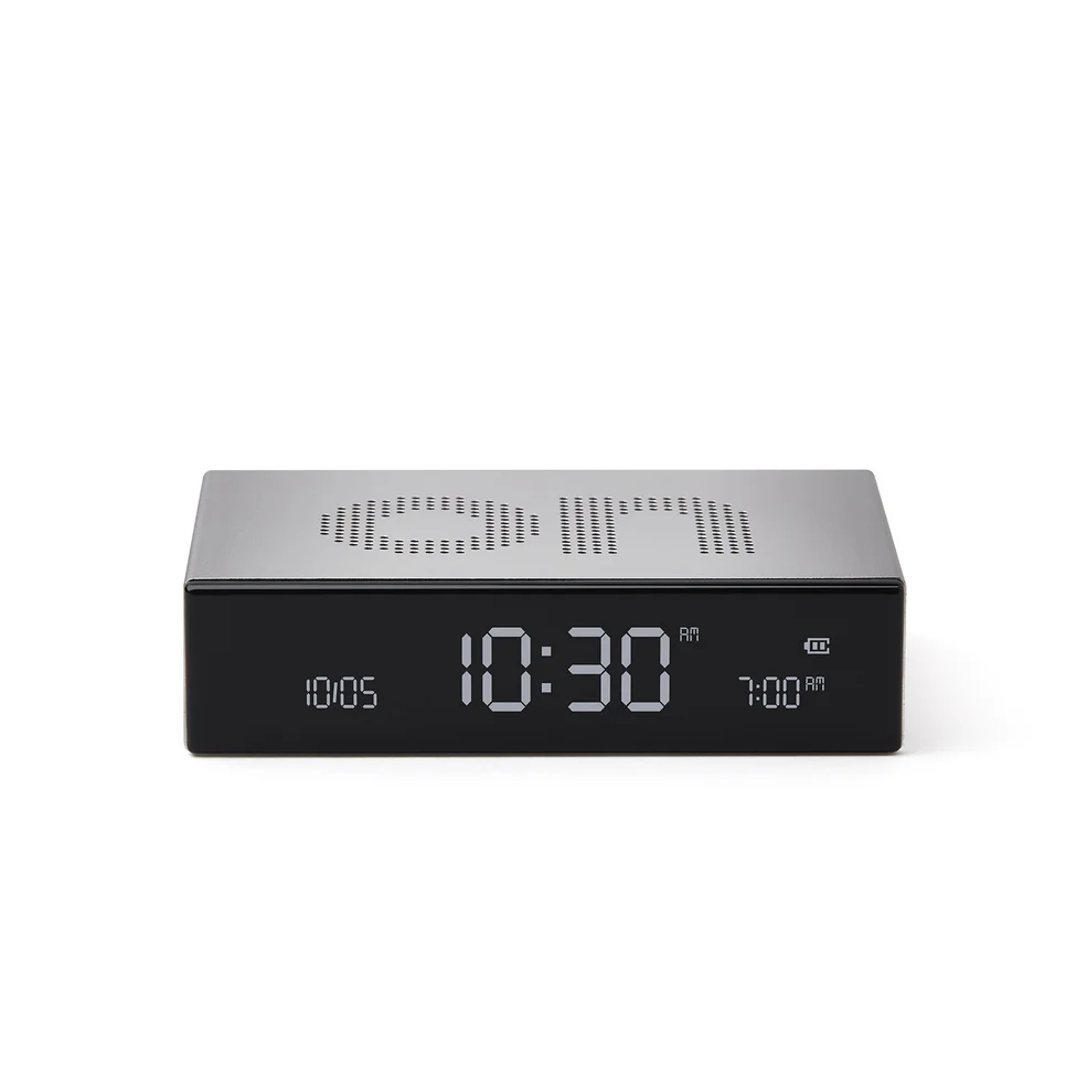 Lexon FLIP Premium Alarm Clock - Aluminium Polished Image 1