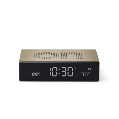 Lexon FLIP Premium Alarm Clock - Gold