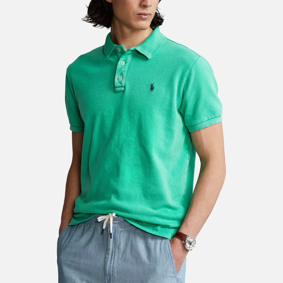 Polo Ralph Lauren Men's Custom Slim Fit Spa Terry Polo Shirt - Cabo Green Image 1