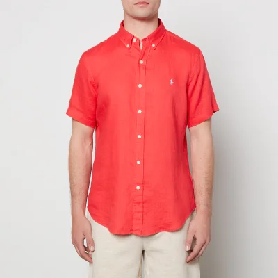 Polo Ralph Lauren Men's Dye Linen Short Sleeve Shirt - Racing Red