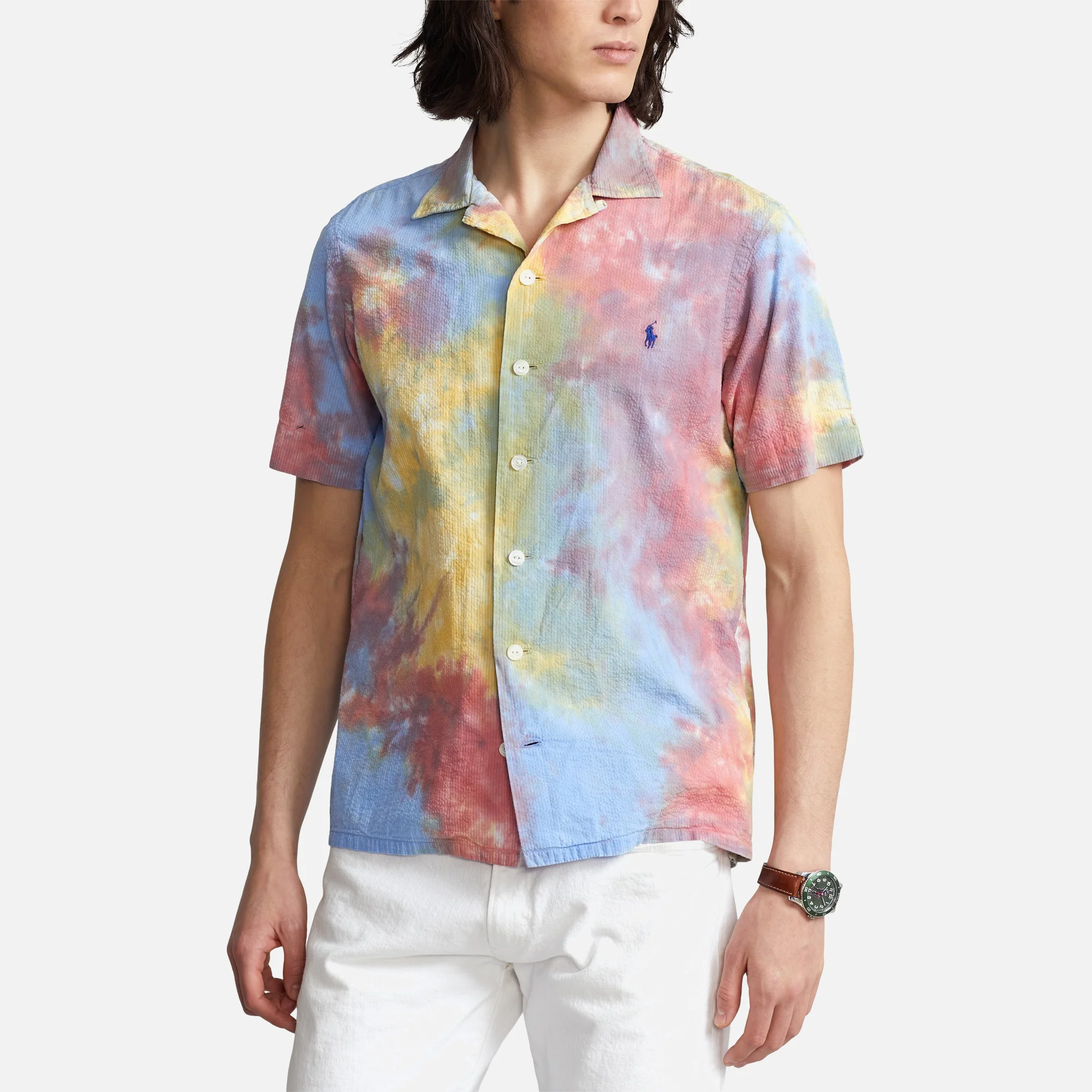 Polo Ralph Lauren Men's Seersucker Short Sleeve Shirt - Tie Dye Multi Image 1