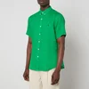 Polo Ralph Lauren Men's Slim Fit Linen Short Sleeved Shirt - Golf Green - Image 1