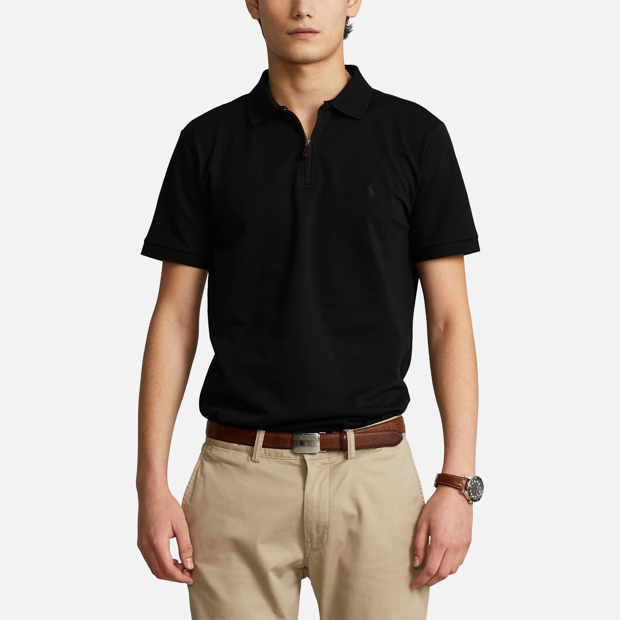 Polo Ralph Lauren Men's Custom Slim Fit Stretch Mesh Polo Shirt - Polo Black Image 1