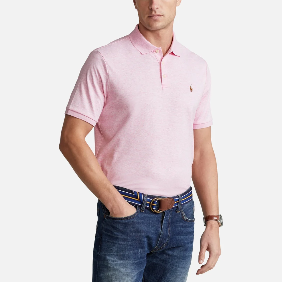 Polo Ralph Lauren Men's Custom Slim Fit Polo Shirt - Bath Pink Heather Image 1