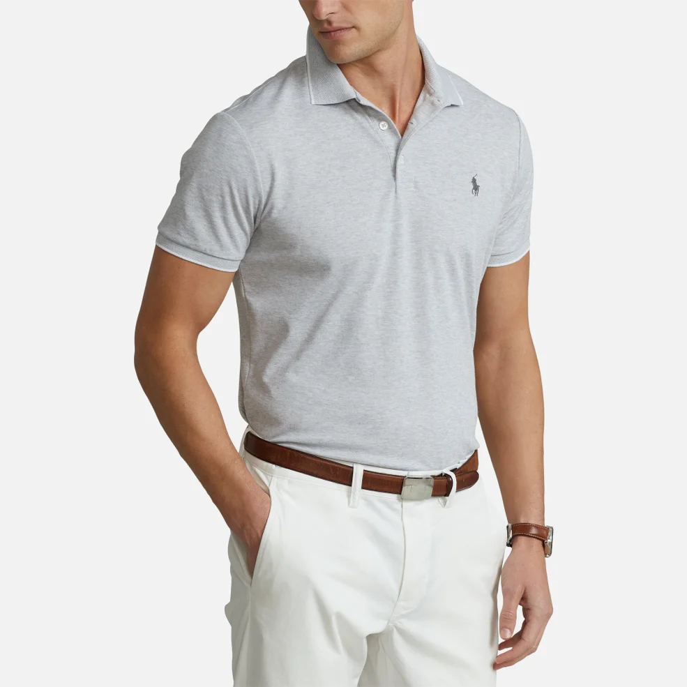 Polo Ralph Lauren Men's Custom Slim Fit Birdseye Polo Shirt - Andover Heather Image 1
