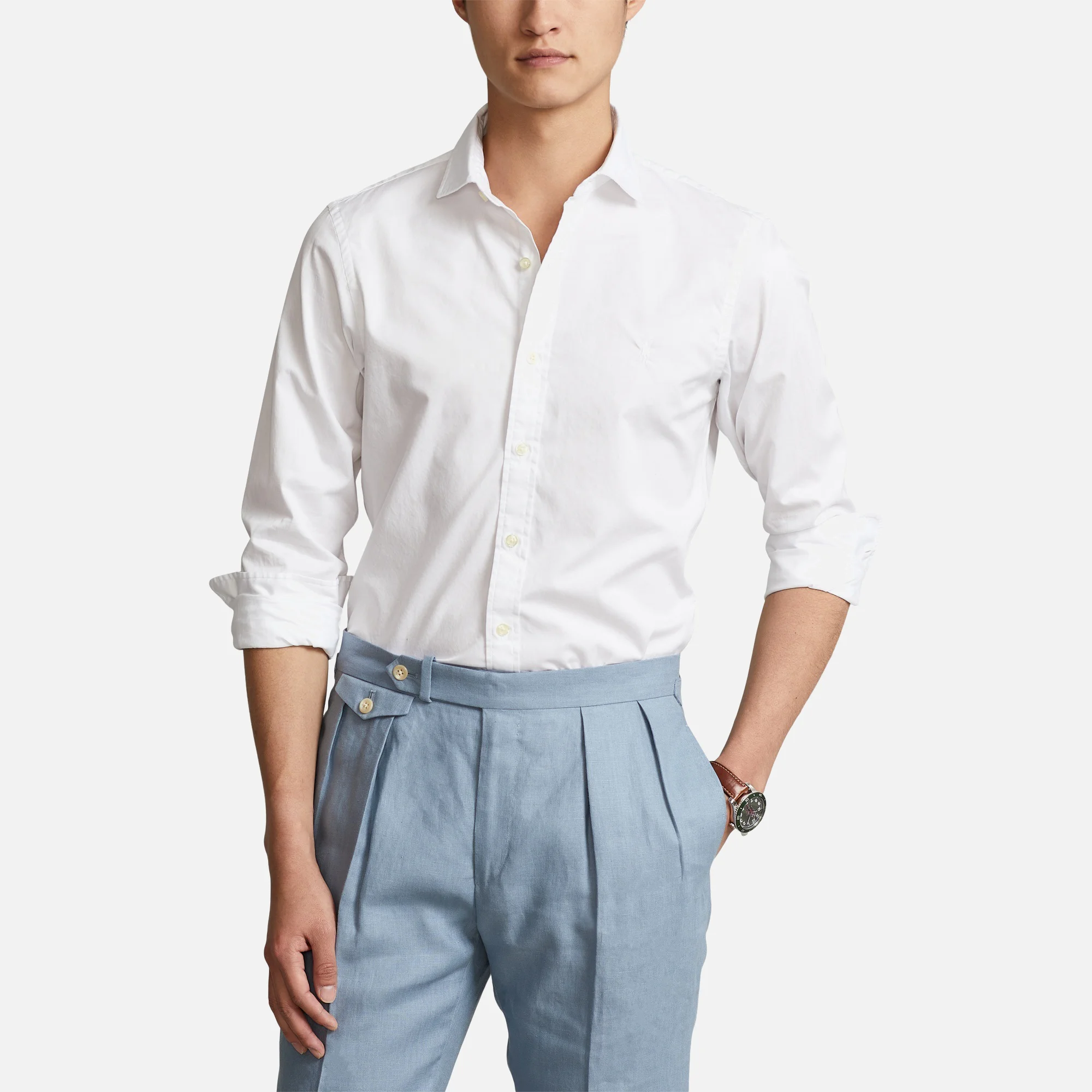 Polo Ralph Lauren Men's Slim Fit Garment Dyed Twill Shirt - White Image 1
