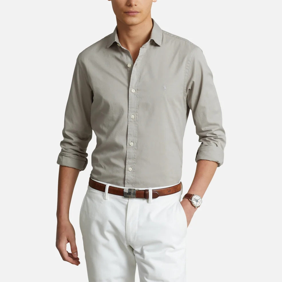 Polo Ralph Lauren Men's Slim Fit Garment Dyed Twill Shirt - Grey Fog Image 1