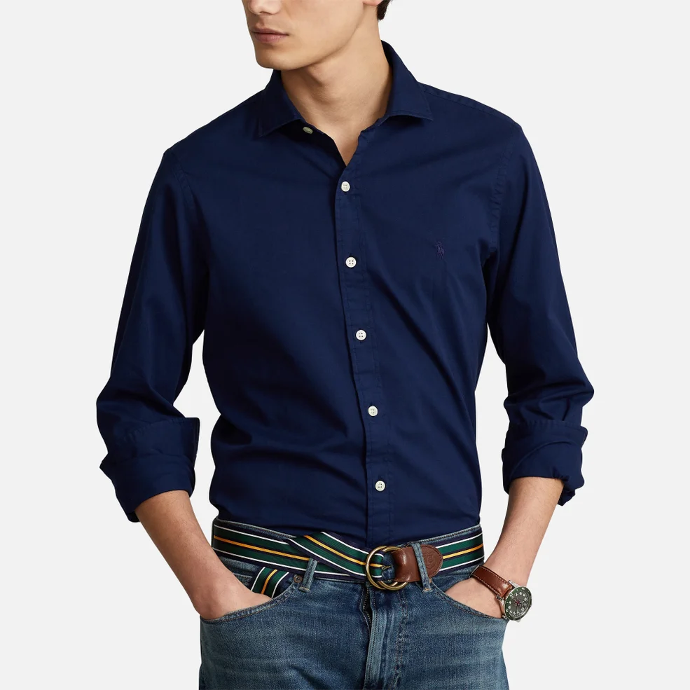 Polo Ralph Lauren Men's Slim Fit Garment Dyed Twill Shirt - Newport Navy Image 1
