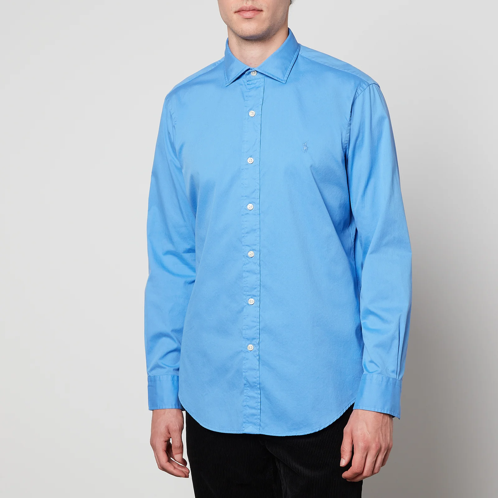 Polo Ralph Lauren Men's Custom Fit Garment Dyed Twill Shirt - Harbor Island Blue Image 1