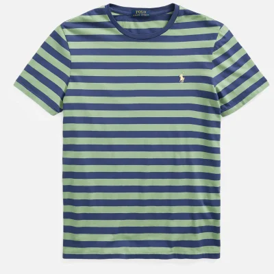 Polo Ralph Lauren Men's Custom Slim Fit Jersey Striped T-Shirt - Outback Green/Light Navy