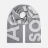 Acne Studios Men's Contrast Logo Wide Jacquard Scarf - Grey/Light Grey - Image 1