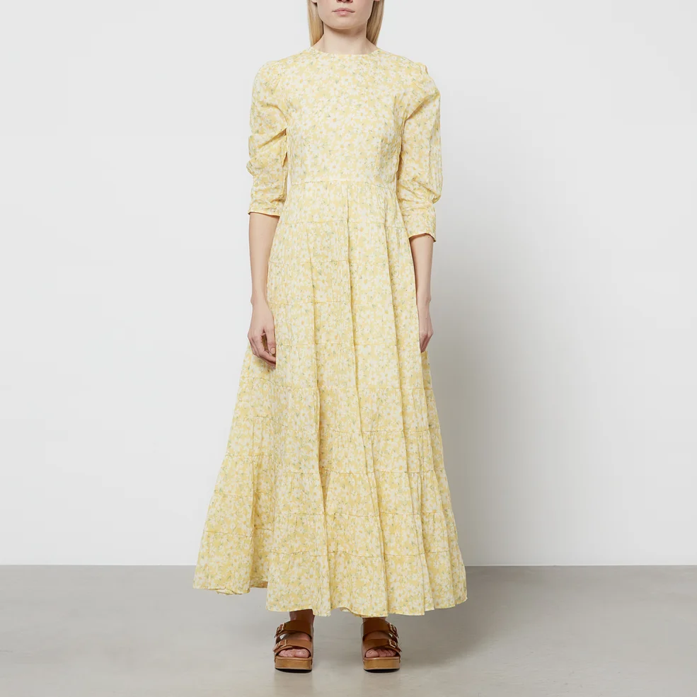 RIXO Women's Kristen Midi Dress - Lemon Daisy Chain Image 1