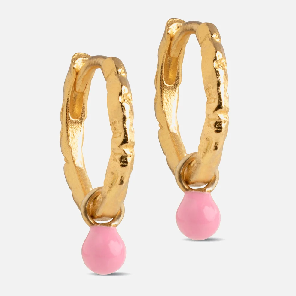 Enamel Copenhagen Women's Belle Hoop Earrings - Light Pink Image 1