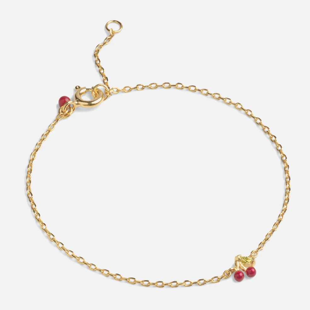 Enamel Copenhagen Women's Cherry Bracelet - Red/Gold Image 1
