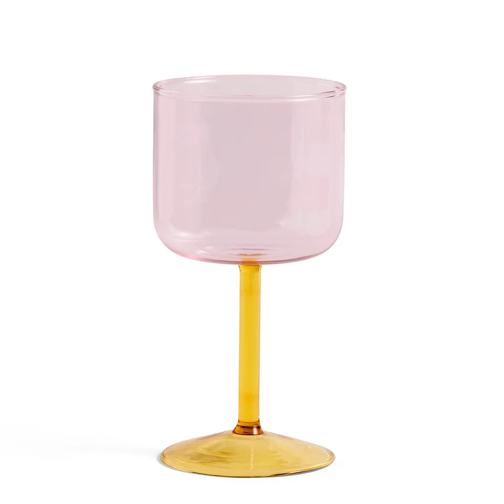 HAY Tint Wine Glass - Set of 2 - Pink & Yellow Image 1