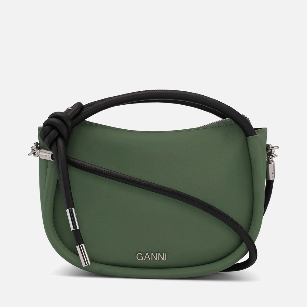 Ganni Mini Knot Leather-Trimmed Recycled Shell Bag Image 1