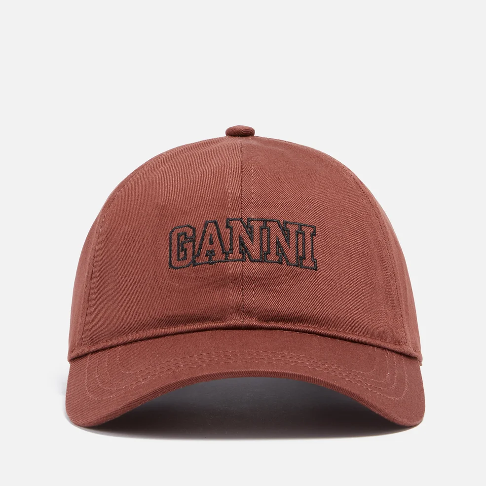 Ganni Software Logo-Embroidered Organic Cotton Baseball Cap Image 1