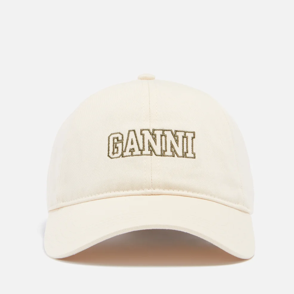 Ganni Software Logo-Embroidered Organic Cotton Baseball Cap Image 1