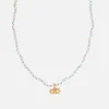 Hermina Athens Women's Wizard of Pearls Knotted Eye Necklace - Gold/Turquoise - Image 1