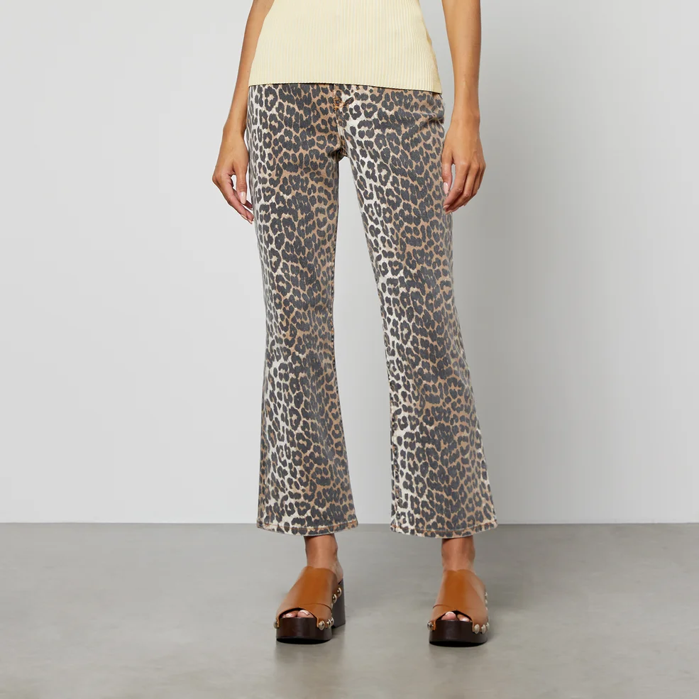 Ganni Leopard Denim Cotton-Blend Jeans Image 1