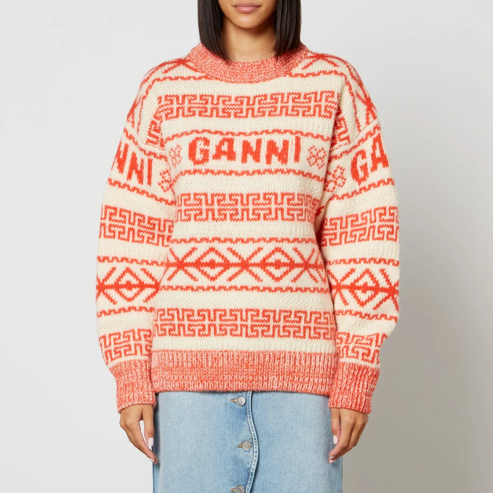 Ganni Organic Wool-Jacquard Jumper Image 1