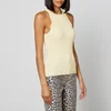Ganni Scallop Detail Ribbed Sleeveless Top - Image 1