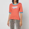 Ganni Logo-Print Organic Cotton T-Shirt - XS - Image 1
