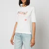 Ganni Printed Organic Cotton-Jersey T-Shirt - Image 1