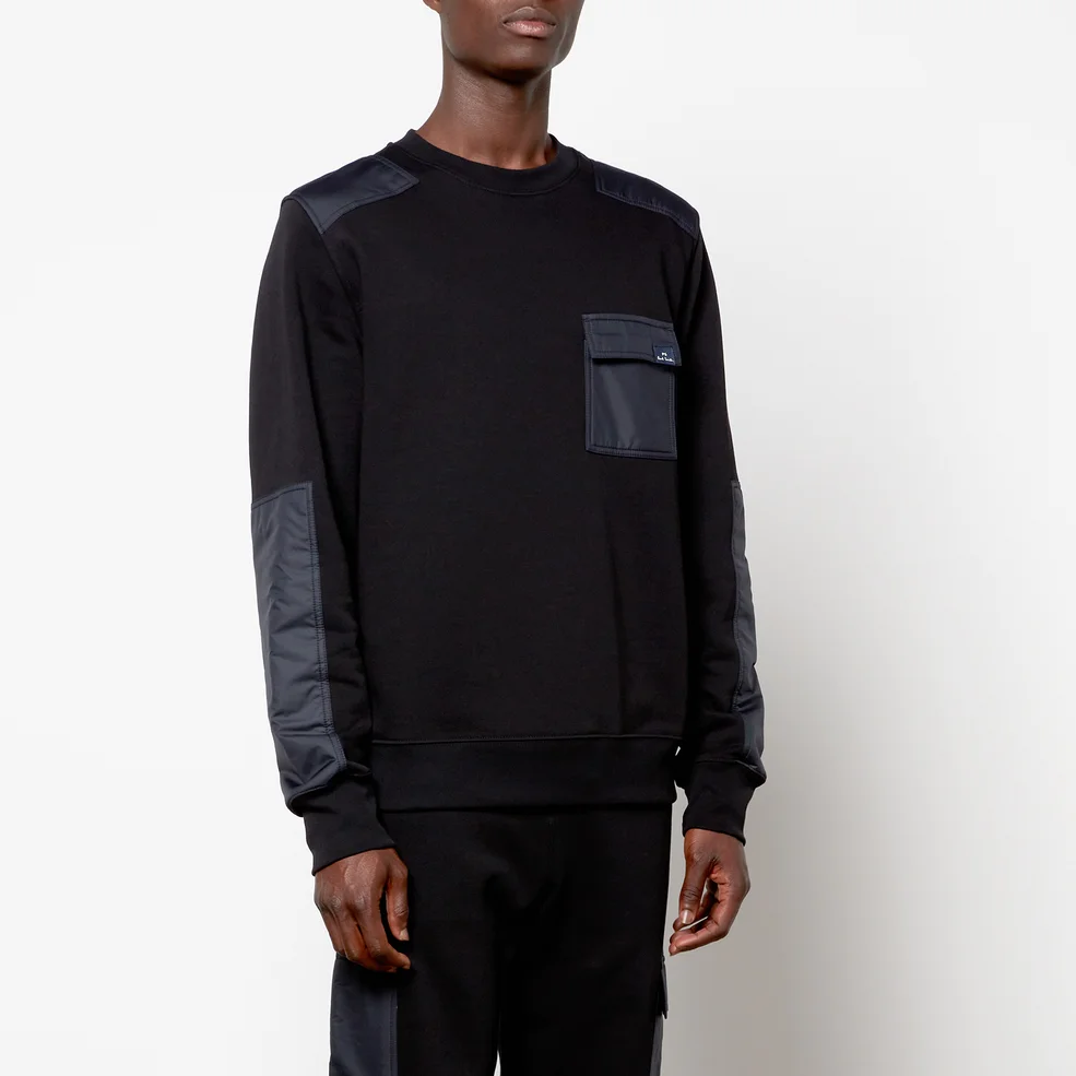 PS Paul Smith Men's Mixed Media Sweatshirt - Black Image 1