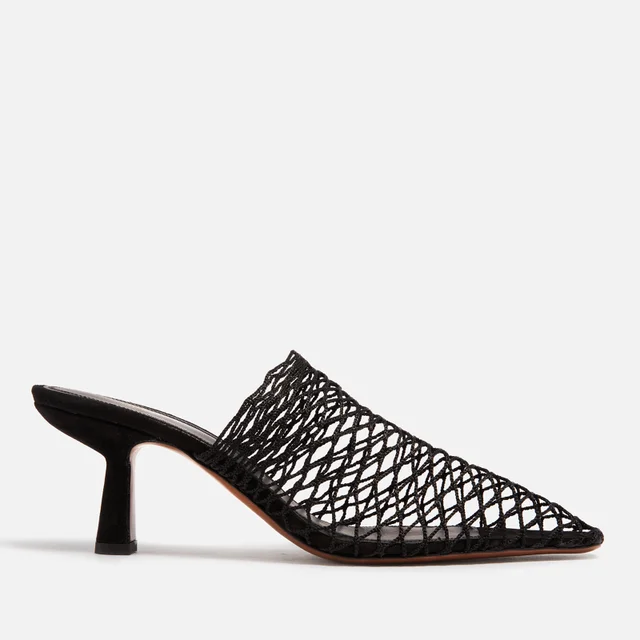Neous Bophy Mesh and Leather Heeled Mules