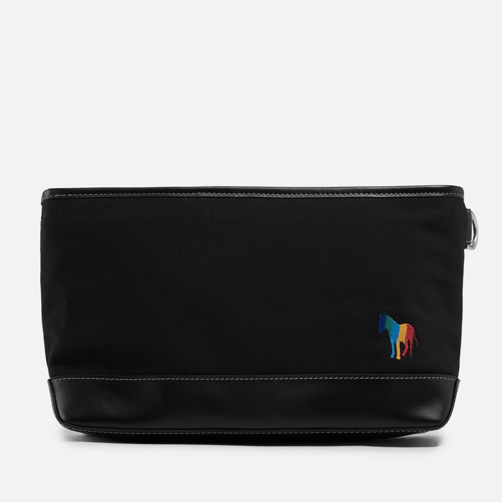 PS Paul Smith Logo-Embroidered Canvas and Leather Pouch Image 1