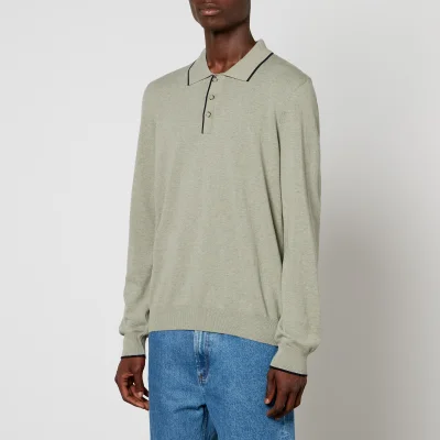 A.P.C. Contrast-Tipped Cotton Polo Jumper