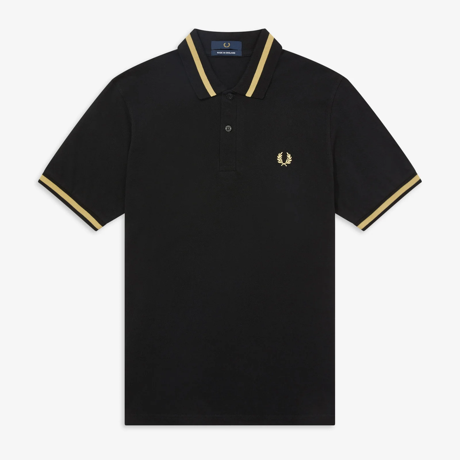 Fred Perry Men's Single Tipped Fred Perry Polo Shirt - Black/Champagne - 38"/S Image 1