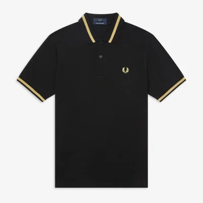 Fred Perry Men's Single Tipped Fred Perry Polo Shirt - Black/Champagne