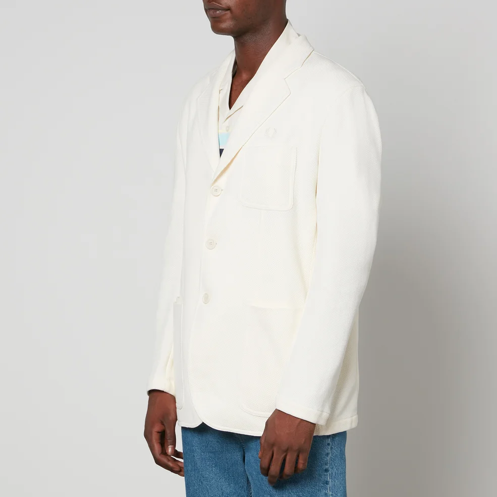 Fred Perry Logo-Embroidered Cotton-Piqué Blazer Image 1