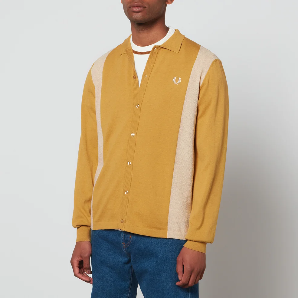 Fred Perry Men's Knitted Towelling Shirt - 1964 Gold Image 1