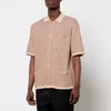 Fred Perry Men's Two Colour Texture Knit Short Sleeve Shirt - Ecru - Image 1